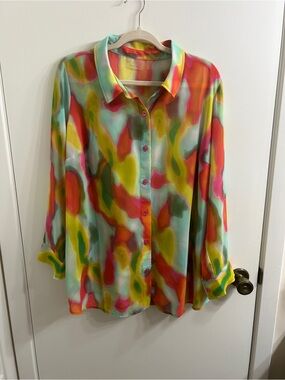 Brandis Dress Out Loud Bestie Sheer Blouse- Multi